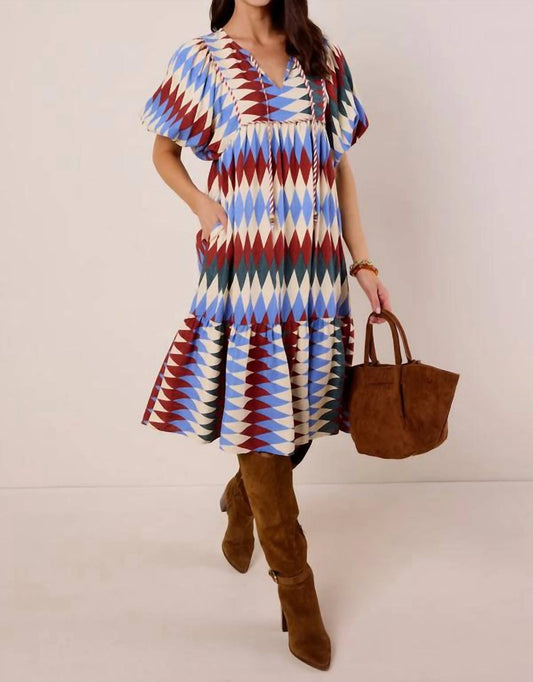 Gigio - Diamond Striped Midi Dress