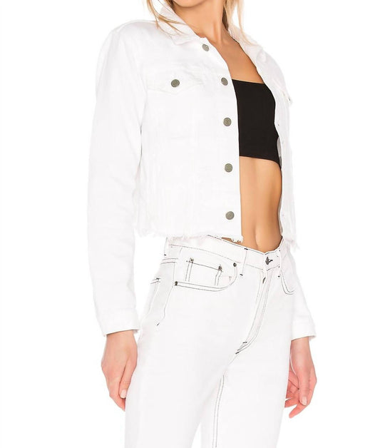 Grlfrnd - Cara Cropped Denim Distressed Jacket