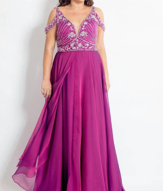 Rachel Allan - Beaded Chiffon Prom Dress