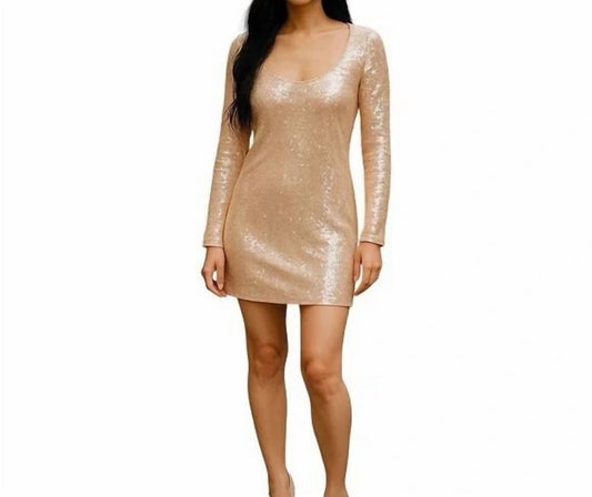Rumored - Mackie Sequin Long Sleeve Mini Dress