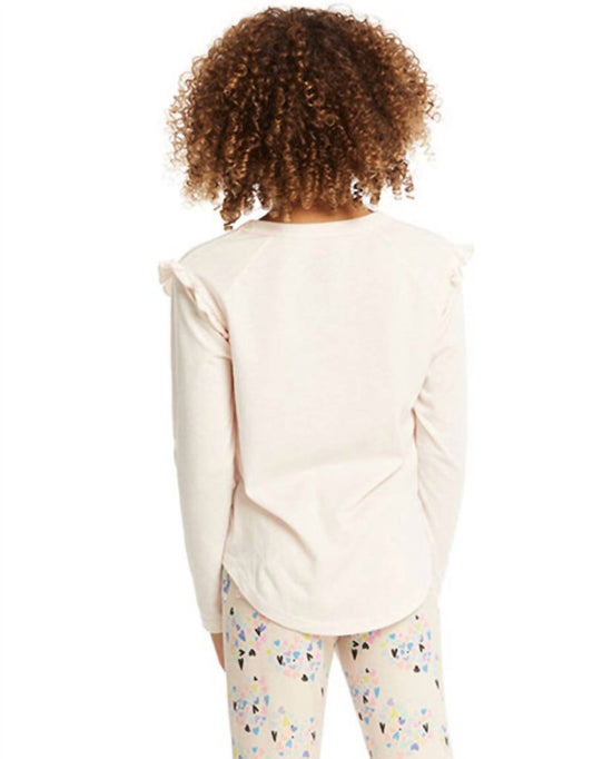 Chaser - Girls Ruffled Love Long Sleeve Tee