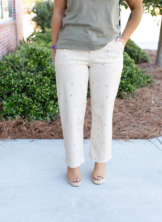 Charlie B - Women's Embroidered Denim Pant