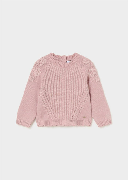Mayoral - Girls' Floral Knit Sweater