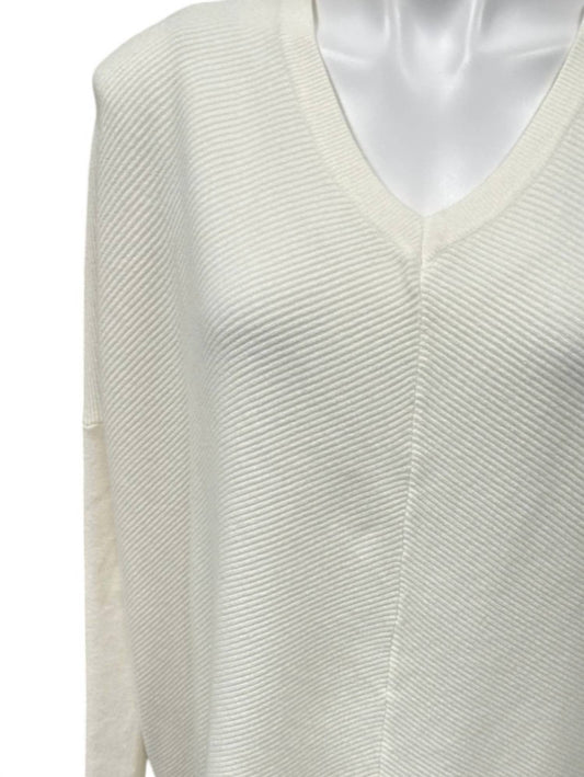 Pinch - Women High Low V-neck Ribbed Sweater