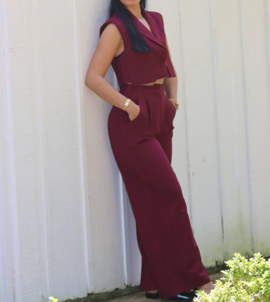 Glam - Cropped Vest & Pants Set