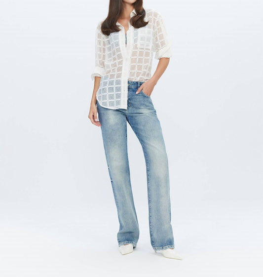 Theo The Label - Atropos Windowpane Lace Banker Shirt