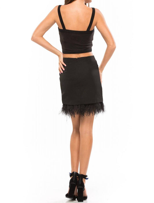 J.O.A. - Black Feather Skirt