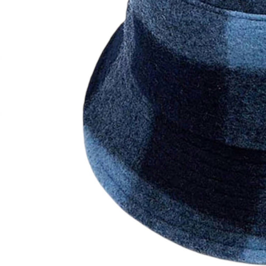 C.C - Women's Checkered Pattern Fleece Bucket Hat