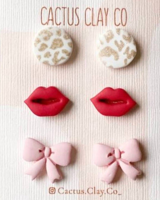 Cactus Clay Co. - Women's Kiss Me Pretty Earring Set