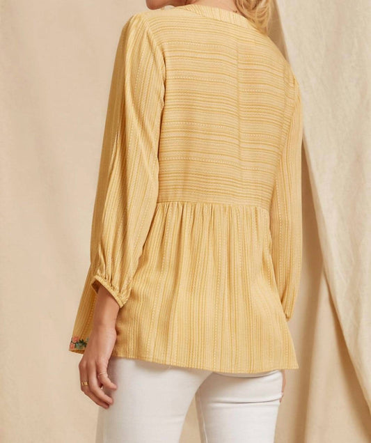 Andree By Unit - Women's Floral Embroidered Babydoll Top