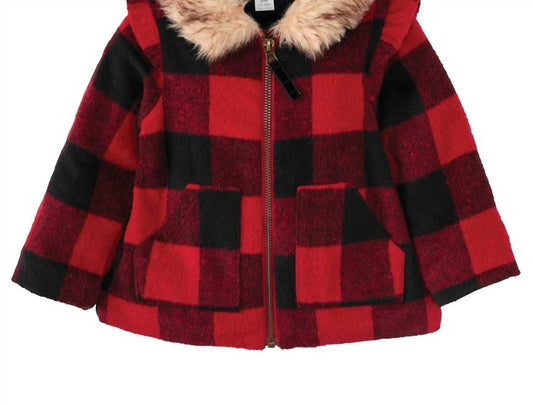 Mudpie - Girls Buffalo Check Toddler Coat