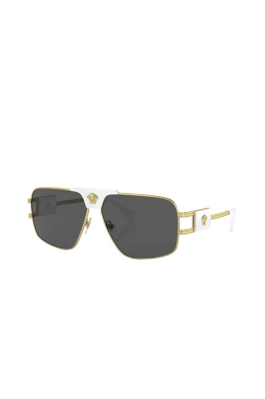 Versace - Square Metal Sunglasses with Grey Lens
