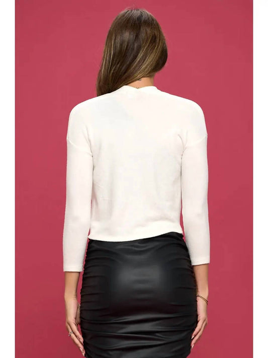 Reneec. - Brushed Knit Cashmere Like Bolero Cardigan