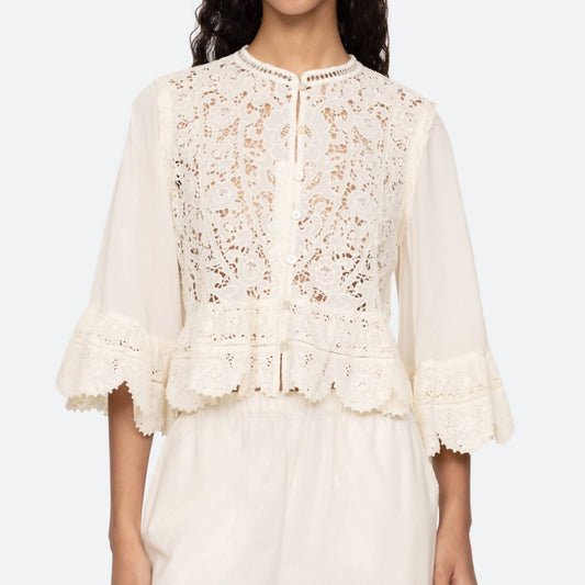 Sea - Shanna Lace Three Quarter Sleeve Top