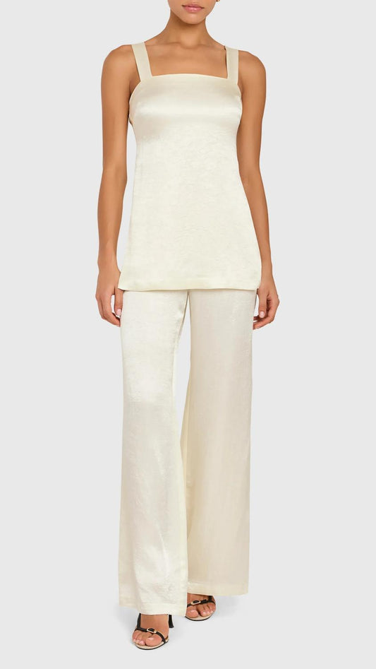 Amanda Uprichard - Mariko Side Slit Textured Satin Top