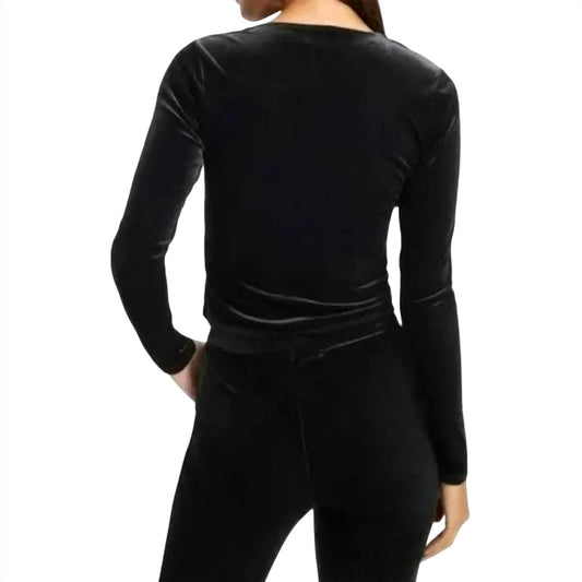 Good American - Velvet Long Sleeve Wrap Top