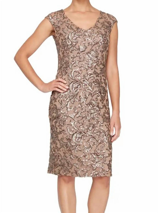 Alex Evenings - Short Cap Sleeve Beaded Cocktail Dress