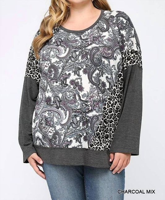 Pasley Leopard Color Block Top