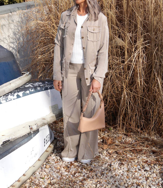 Xcvi - Pull-on Twill Wide Leg Pants