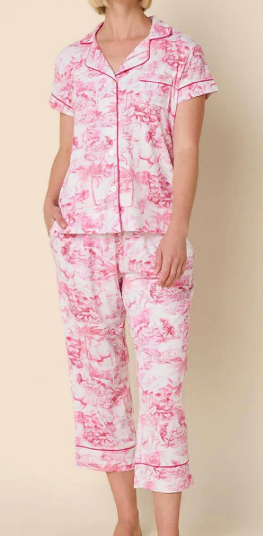 The Cat'S Pajamas - Palm Grove Toile Pima Knit Capri Set