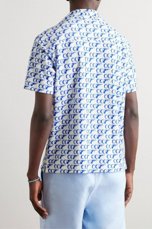 Orlebar Brown - Howell Camp Collar Printed Cotton Terry Shirt