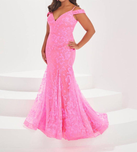 Tiffany Designs - Glitter Cold Shoulder Gown