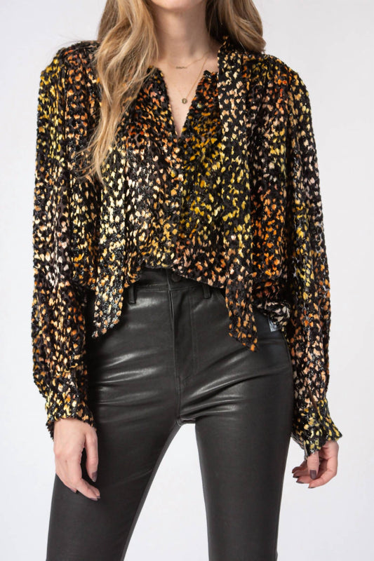 Iro - Pouna Metallic Textured Print Blouse