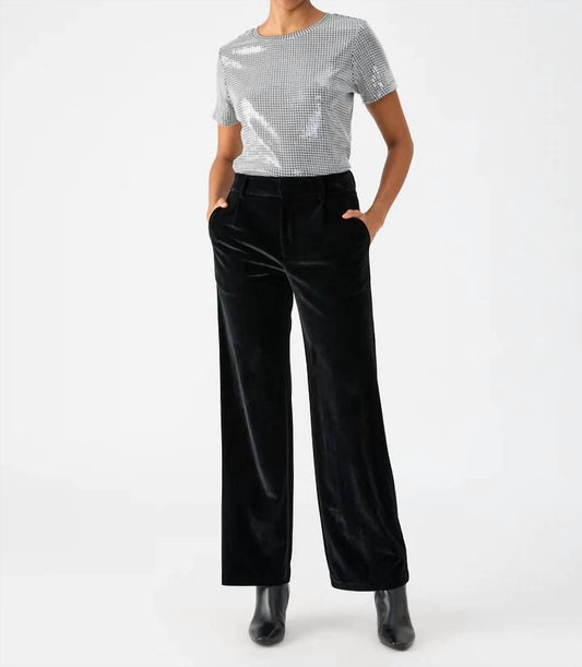 Sanctuary - Faye Semi High Rise Velvet Trouser Pant