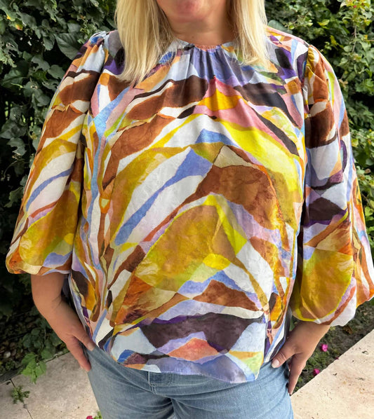 Marie Oliver - Harly 3/4 Sleeve Crew Neck Top - Plus