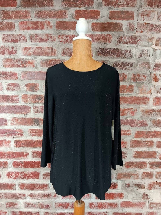 Multiples - Women's Rhinestone Embellished Top - Plus