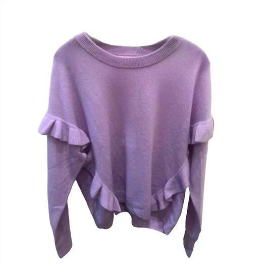 Crush - Women's Cashmere Durban Ruffle Crew Sweater