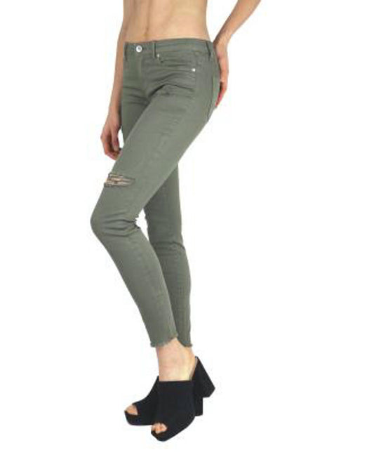 Tractr - Fray Hem Ankle Crop Jeans