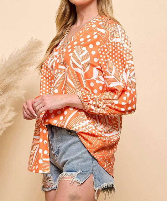 Cezele - Casual Color Print Blouse