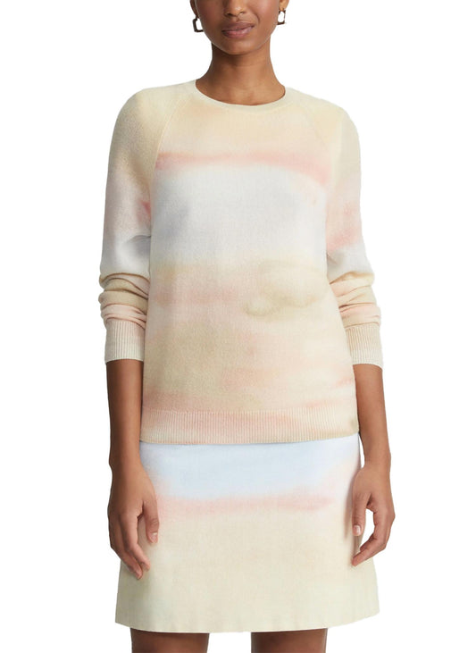 Lafayette 148 - Printed Cashmere Crewneck Sweater