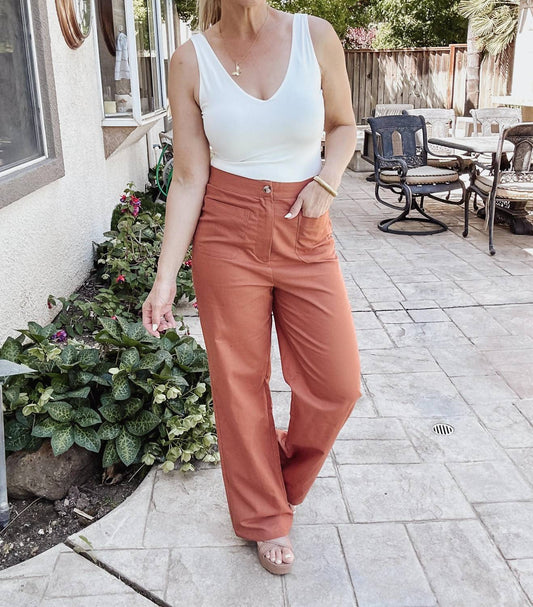 Wishlist - Abbie Linen Pants With Pockets