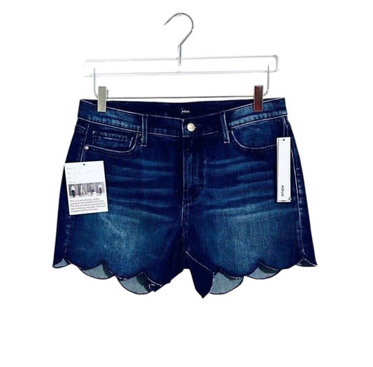 Aqua - Scalloped Hem Jean Shorts
