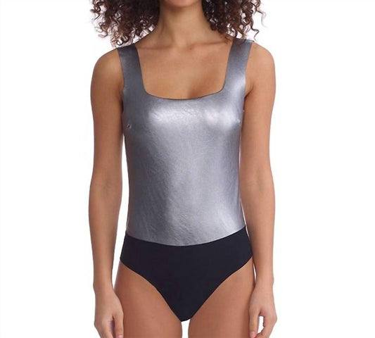 Commando - Faux Leather Squareneck Bodysuit
