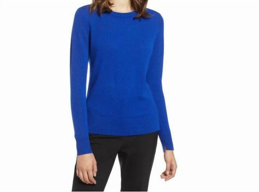 Halogen - Crewneck Cashmere Lightweight Side Slits Mazarene Sweater