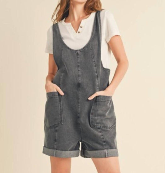 Wishlist - Cotton Denim Seam Detail Romper
