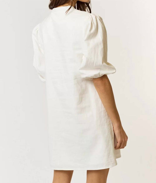 Lalavon - Dual Bow Linen Shift Dress