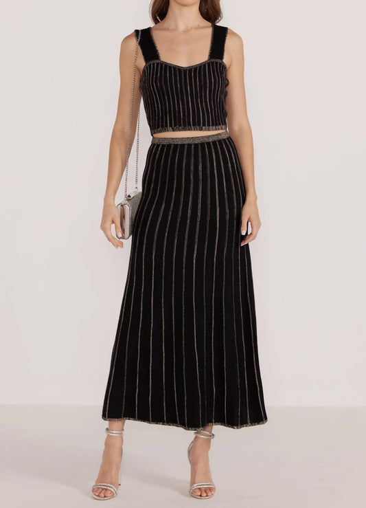 Minkpink - Celia Lurex Stripe Midi Skirt