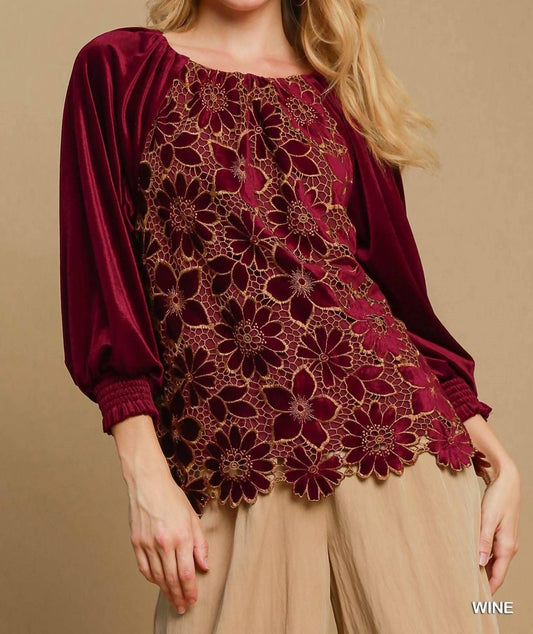 Umgee - Velvet Blossom Blouse