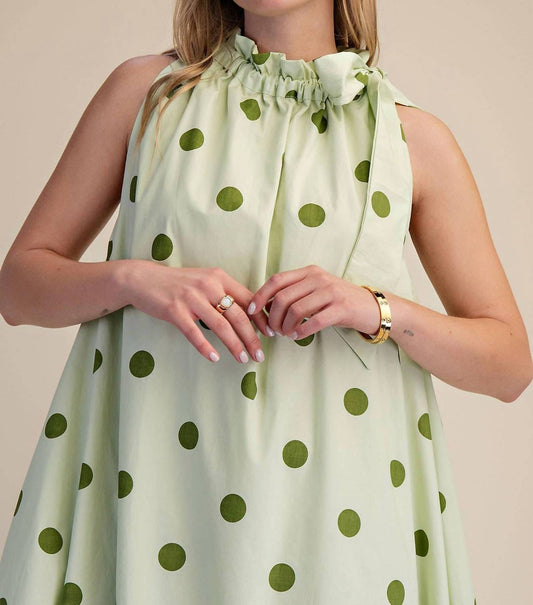 Glam - Ruffle Tie Neck Sleeveless Midi Dress