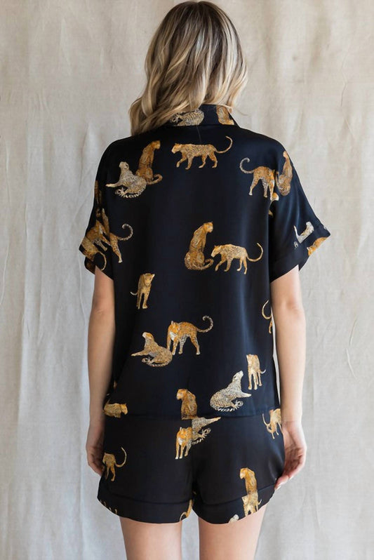 Jodifl - Party Animal Leopard Print Satin Set