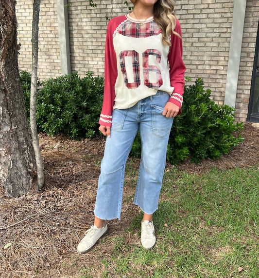 Pol - Varsity Waffle Knit Top