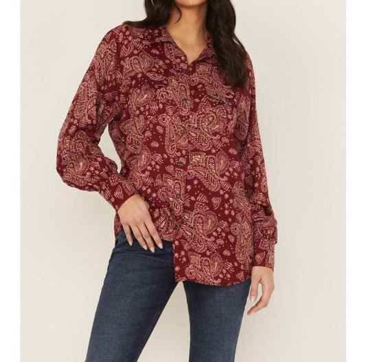 Ariat - Carmine Paisley Print Long Sleeve Snap Stretch Western Shirt