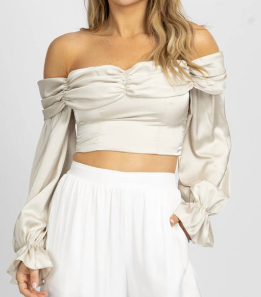 SATIN OFF SHOULDER BLOUSE