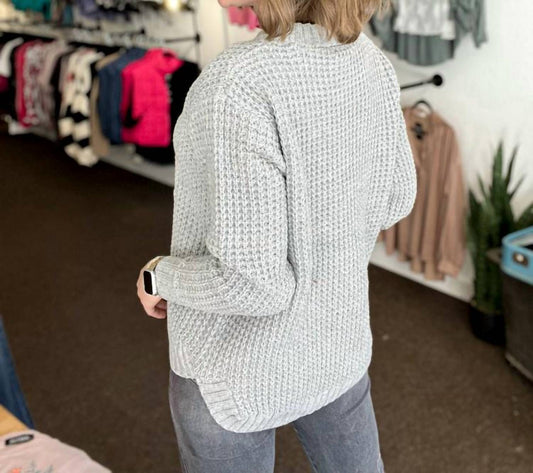 Zenana - Feeling Flawless Waffle Knit Sweater