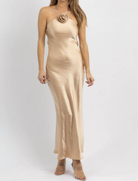 Mable - SATIN HALTER MAXI DRESS