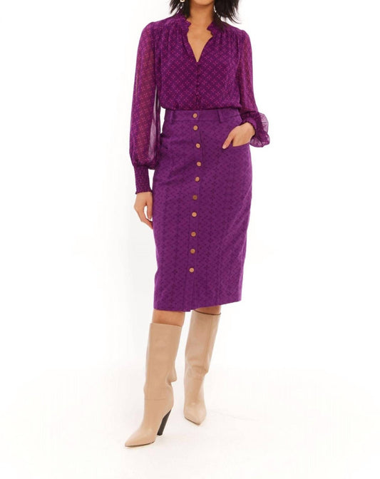 Allison New York - Eyelet Twill Amal Midi Skirt